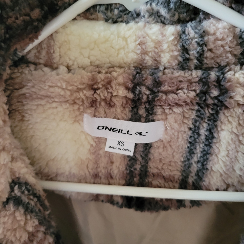 O'Neill Cream and Brown Sherpa Jacket - Picture 2 of 4